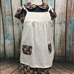 🔥Final Markdown 2 pc dress with eyelet pinafore.